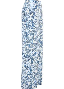 Hot BADER Hose in modischer Weite ECRU-BLAU