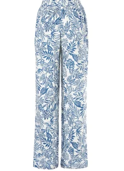 Hot BADER Hose in modischer Weite ECRU-BLAU