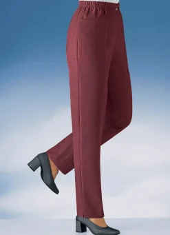 Sale KLAUS MODELLE MADE IN GERMANY Hose in Schlupfform in 10 Farben WEINROT MELIERT