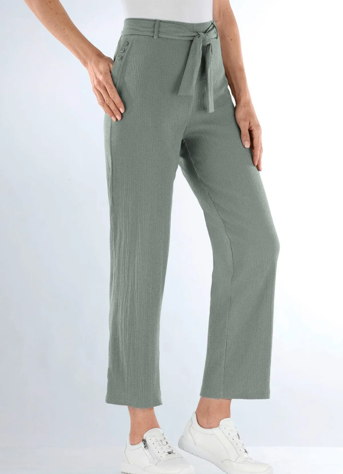 New BADER Hose mit abnehmbarem Bindeband OLIV