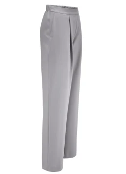 Discount BADER Hose mit Bundfalten in modischer Weite HELLGRAU