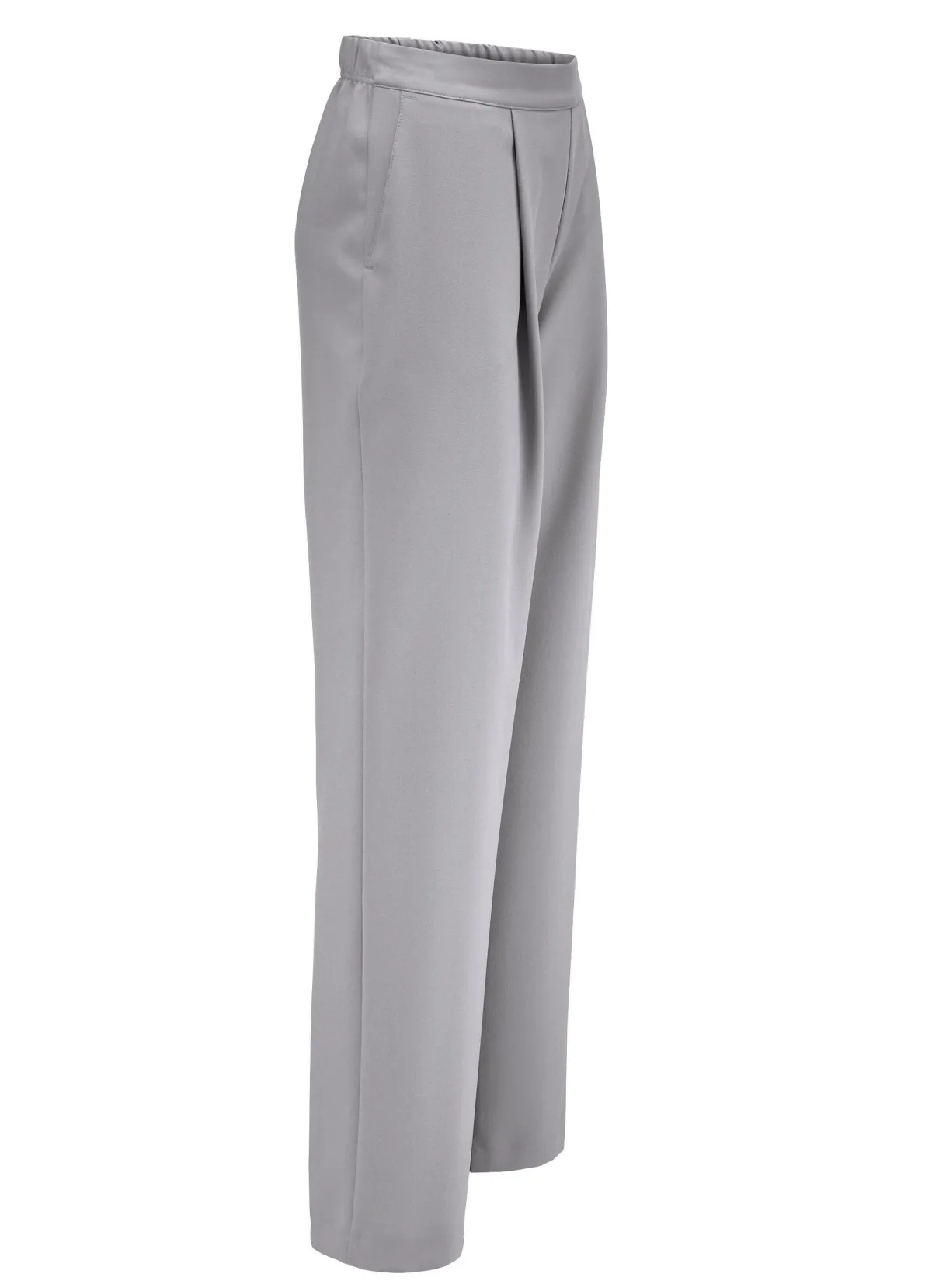 Discount BADER Hose mit Bundfalten in modischer Weite HELLGRAU