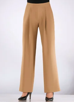 BADER Hose mit Bundfalten in modischer Weite KARAMELL