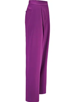 New KLAUS MODELLE MADE IN GERMANY Hose mit Bundfalten in modischer Weite FUCHSIA