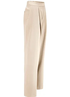 New KLAUS MODELLE MADE IN GERMANY Hose mit Bundfalten in modischer Weite BEIGE
