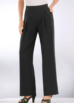 Best KLAUS MODELLE MADE IN GERMANY Hose mit Bundfalten in modischer Weite SCHWARZ