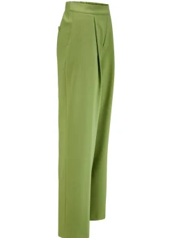 Outlet KLAUS MODELLE MADE IN GERMANY Hose mit Bundfalten in modischer Weite HELLGRÜN