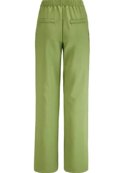 Outlet KLAUS MODELLE MADE IN GERMANY Hose mit Bundfalten in modischer Weite HELLGRÜN