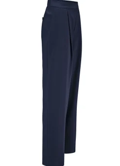 New KLAUS MODELLE MADE IN GERMANY Hose mit Bundfalten in modischer Weite MARINE