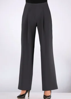 Outlet BADER Hose mit Bundfalten in modischer Weite DUNKELGRAU