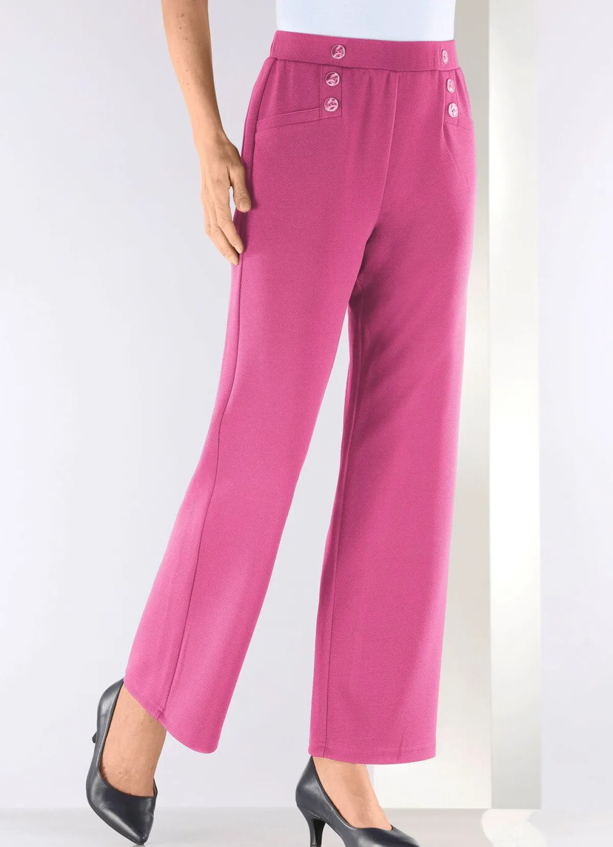 Outlet BADER Hose mit dekorativen Zierknöpfen PINK