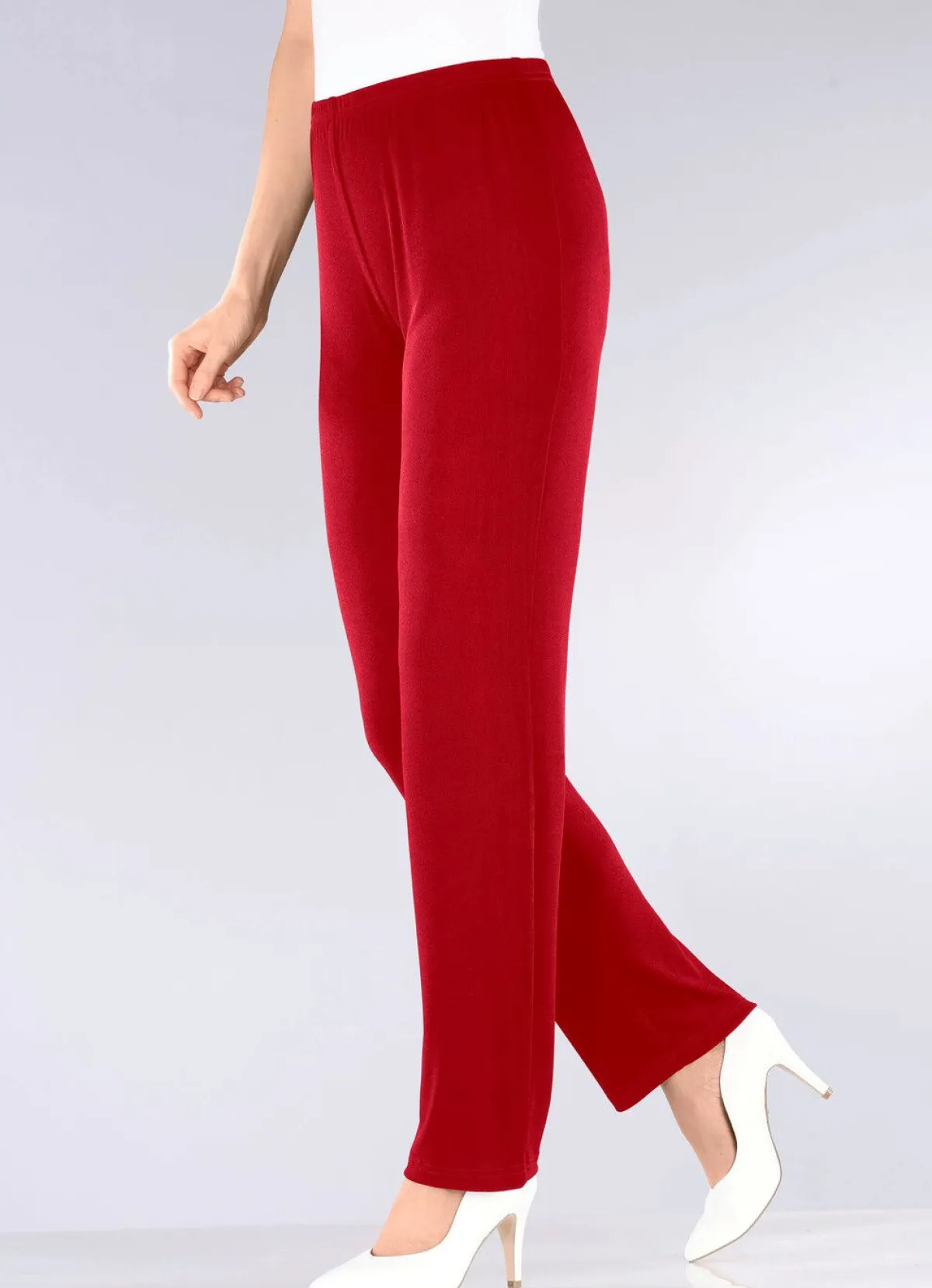 KLAUS MODELLE MADE IN GERMANY Hose mit edlem Glanz ROT