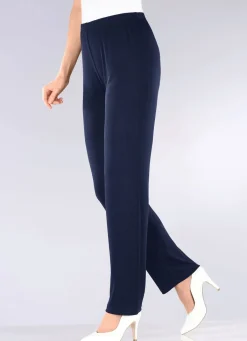 New KLAUS MODELLE MADE IN GERMANY Hose mit edlem Glanz in Extra-Kurzgrößen NACHTBLAU