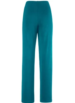 Outlet KLAUS MODELLE MADE IN GERMANY Hose mit edlem Glanz in Extra-Kurzgrößen PETROL
