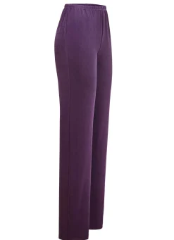 Clearance KLAUS MODELLE MADE IN GERMANY Hose mit edlem Glanz in Extra-Kurzgrößen VIOLETT