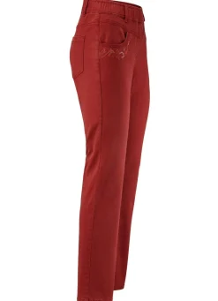 Outlet BADER Hose mit funkelnden Glitzersteinchen ZIEGELROT