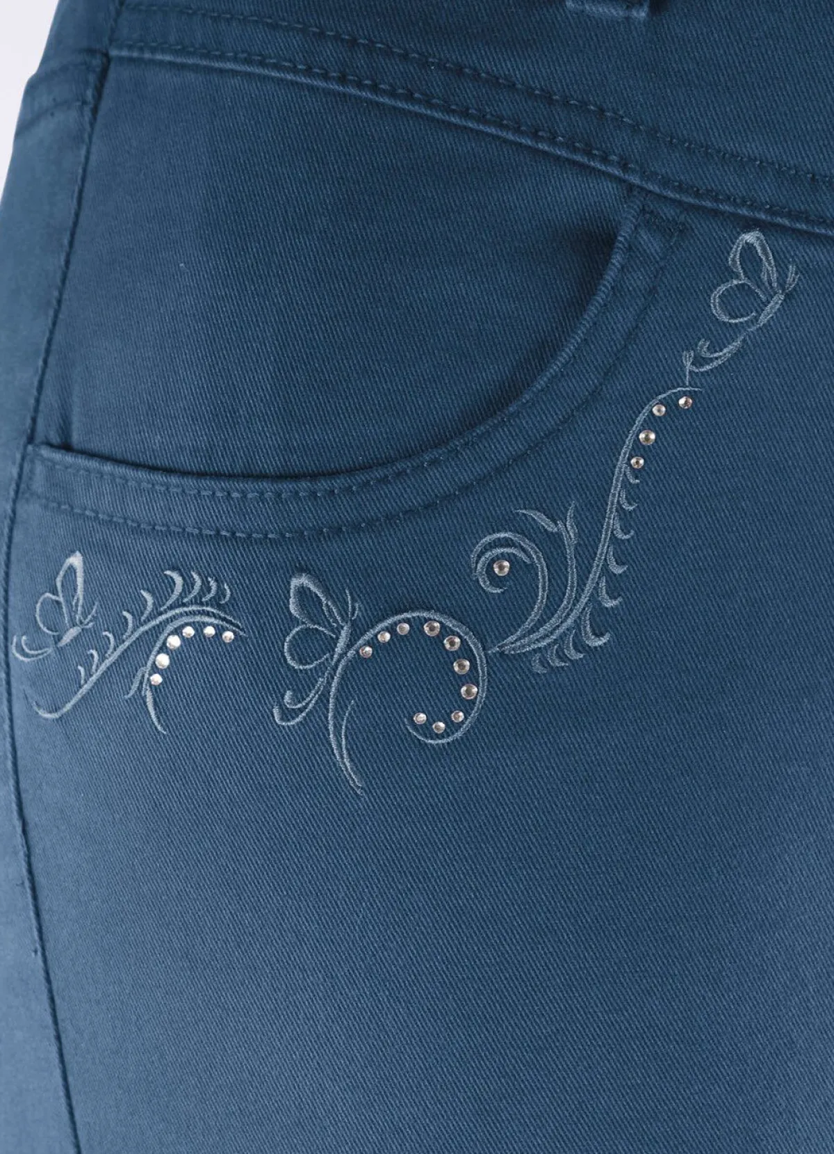 Clearance BADER Hose mit funkelnden Glitzersteinchen JEANSBLAU