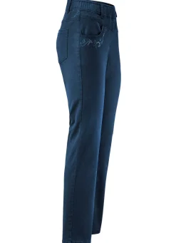 Outlet BADER Hose mit funkelnden Glitzersteinchen DUNKELBLAU