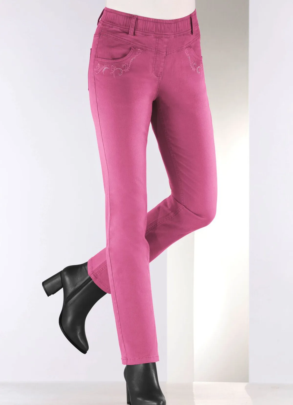 Sale BADER Hose mit funkelnden Glitzersteinchen FUCHSIA