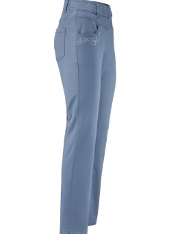 Discount BADER Hose mit funkelnden Glitzersteinchen TAUBENBLAU