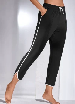 New LAURINA Hose mit Kontrastband SCHWARZ