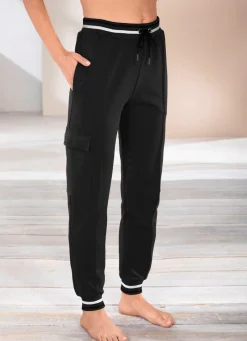 Hot PLANTIER Hose mit kontrastfarbenem Dehnbund SCHWARZ