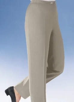 Best KLAUS MODELLE MADE IN GERMANY Hose mit Metallzier am Bund in 8 Farben SAND MELIERT