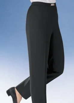 Discount BADER Hose mit Metallzier am Bund SCHWARZ