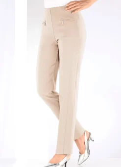 Sale BADER Hose mit Reißverschlüssen an den Taschen BEIGE