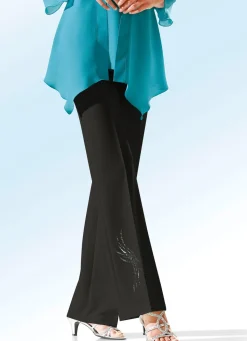 Discount KLAUS MODELLE MADE IN GERMANY Hose mit schmückendem Strasszier-Motiv SCHWARZ