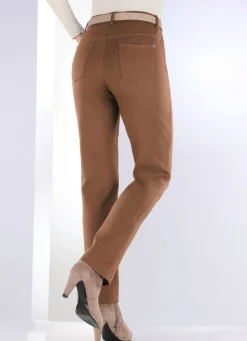Outlet BADER Hose mit sportivem Chic COGNAC
