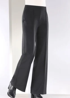 Hot KLAUS MODELLE MADE IN GERMANY Hose mit streckenden Biesen ANTHRAZIT MELIERT