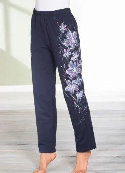 Online BADER Hose mit tollem Floral Dessin MARINE