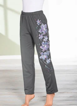 BADER Hose mit tollem Floral Dessin ANTHRAZIT