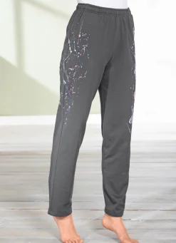 BADER Hose mit tollem Floral Dessin ANTHRAZIT