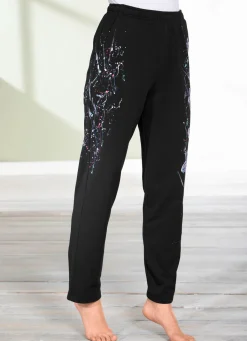 BADER Hose mit tollem Floral Dessin SCHWARZ