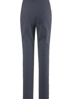 Hot BADER Hose mit trendiger Hahnentritt-Dessinerung BLAU-SCHWARZ
