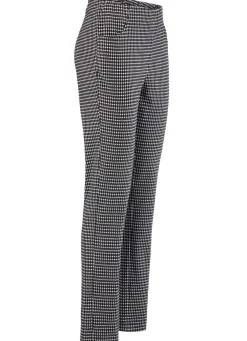 Hot BADER Hose mit trendiger Hahnentritt-Dessinerung ECRU-SCHWARZ