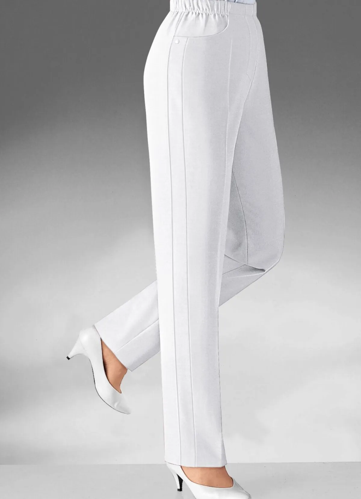 Discount BADER Hose mit vorverlegter Seitennaht in 8 Farben WEISS