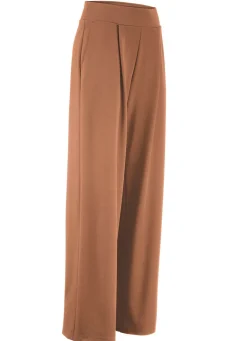 New KLAUS MODELLE MADE IN GERMANY Hose mit weitem Beinverlauf CAMEL