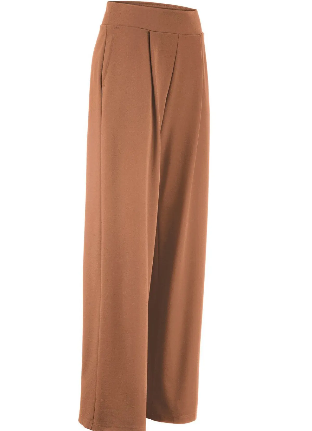 New KLAUS MODELLE MADE IN GERMANY Hose mit weitem Beinverlauf CAMEL