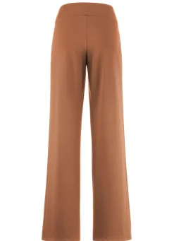 New KLAUS MODELLE MADE IN GERMANY Hose mit weitem Beinverlauf CAMEL