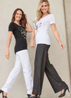 Best Stilschmiede Hose mit Ziersteppungen WEISS