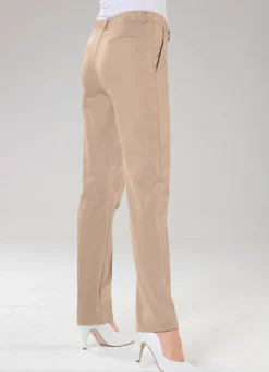 Best Stilschmiede Hose mit Ziersteppungen TAUPE