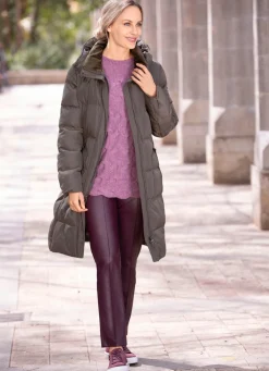 Online KLAUS MODELLE MADE IN GERMANY Hose aus softem Nappaleder-Imitat BROMBEER