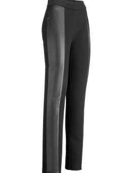 KLAUS MODELLE MADE IN GERMANY Hose im angesagten Materialmix SCHWARZ