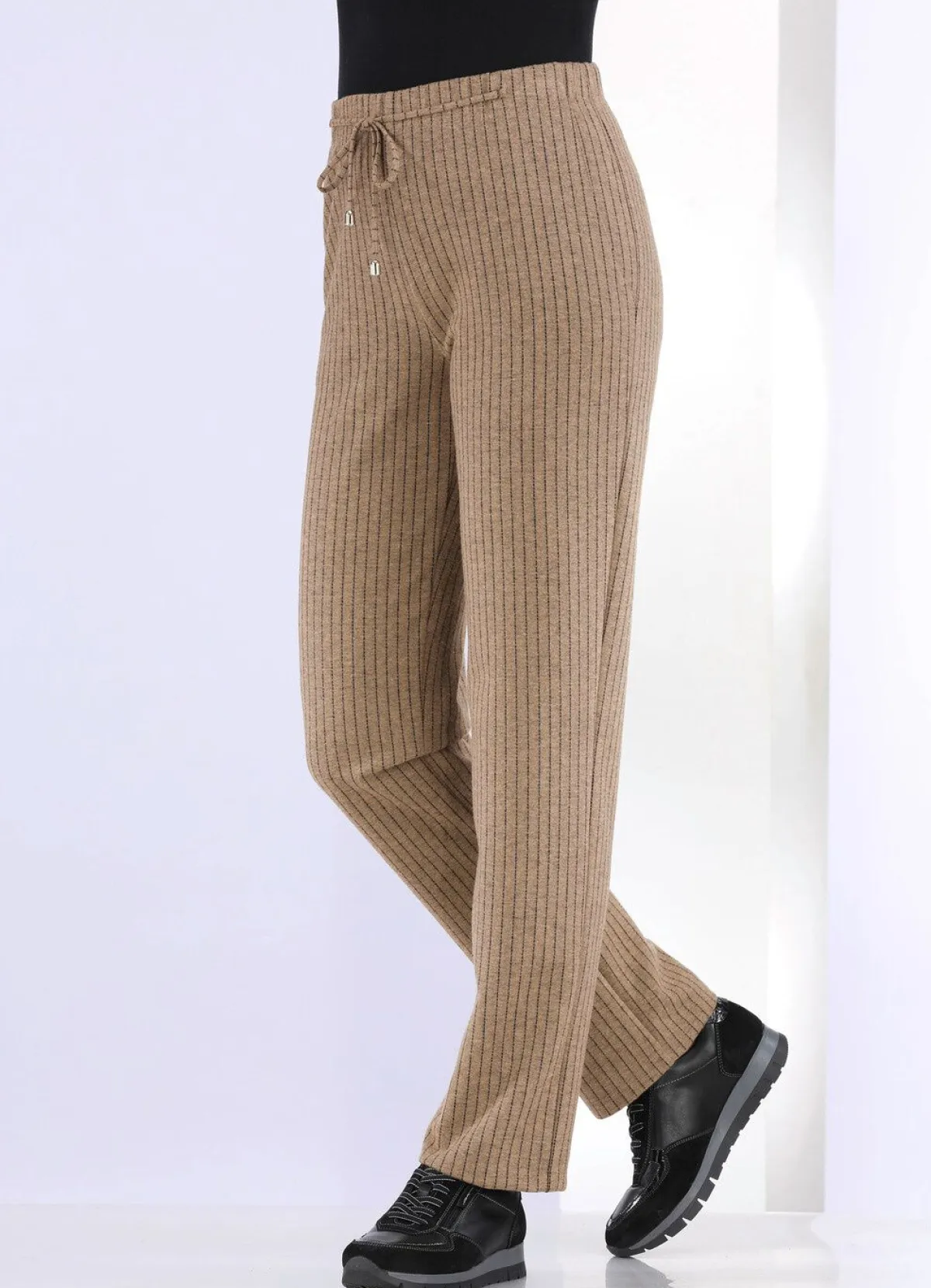 Outlet KLAUS MODELLE MADE IN GERMANY Hose im Joggpant-Style CAMEL-SCHWARZ