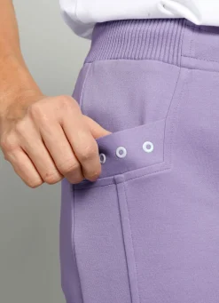 Hot BADER Hose im Joggpant-Style LILA-WEISS