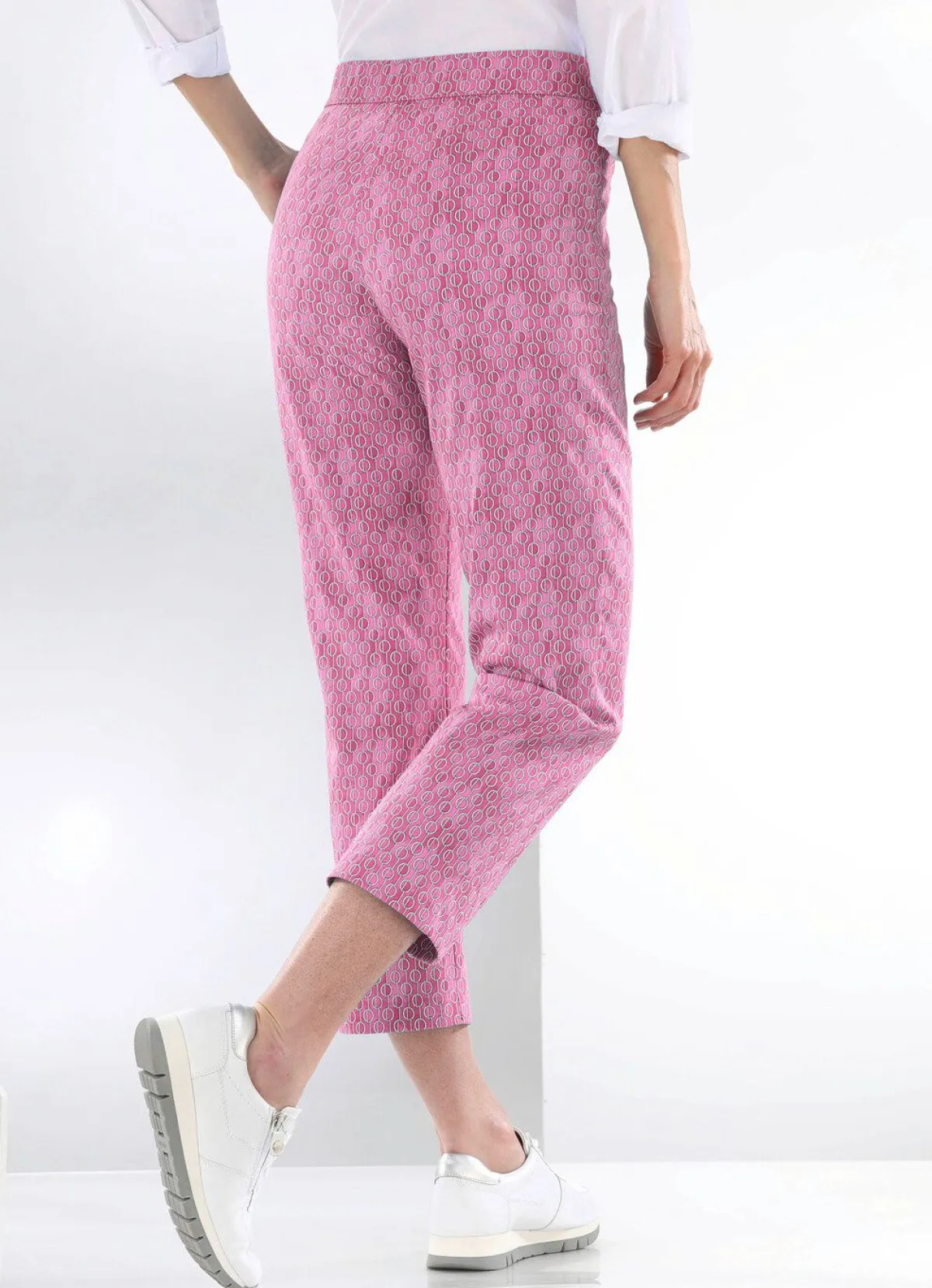 Online KLAUS MODELLE MADE IN GERMANY Hose in aktueller Dessinierung PINK-WEISS