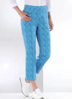 Discount KLAUS MODELLE MADE IN GERMANY Hose in aktueller Dessinierung AZURBLAU-WEISS